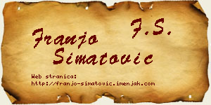 Franjo Simatović vizit kartica